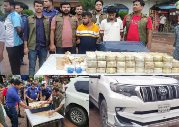 কুমিল্লায় ১ কোটি ৮০ লাখ টাকার প্রাডো গাড়িতে ৩ লাখ ইয়াবা জব্দ, আটক ২