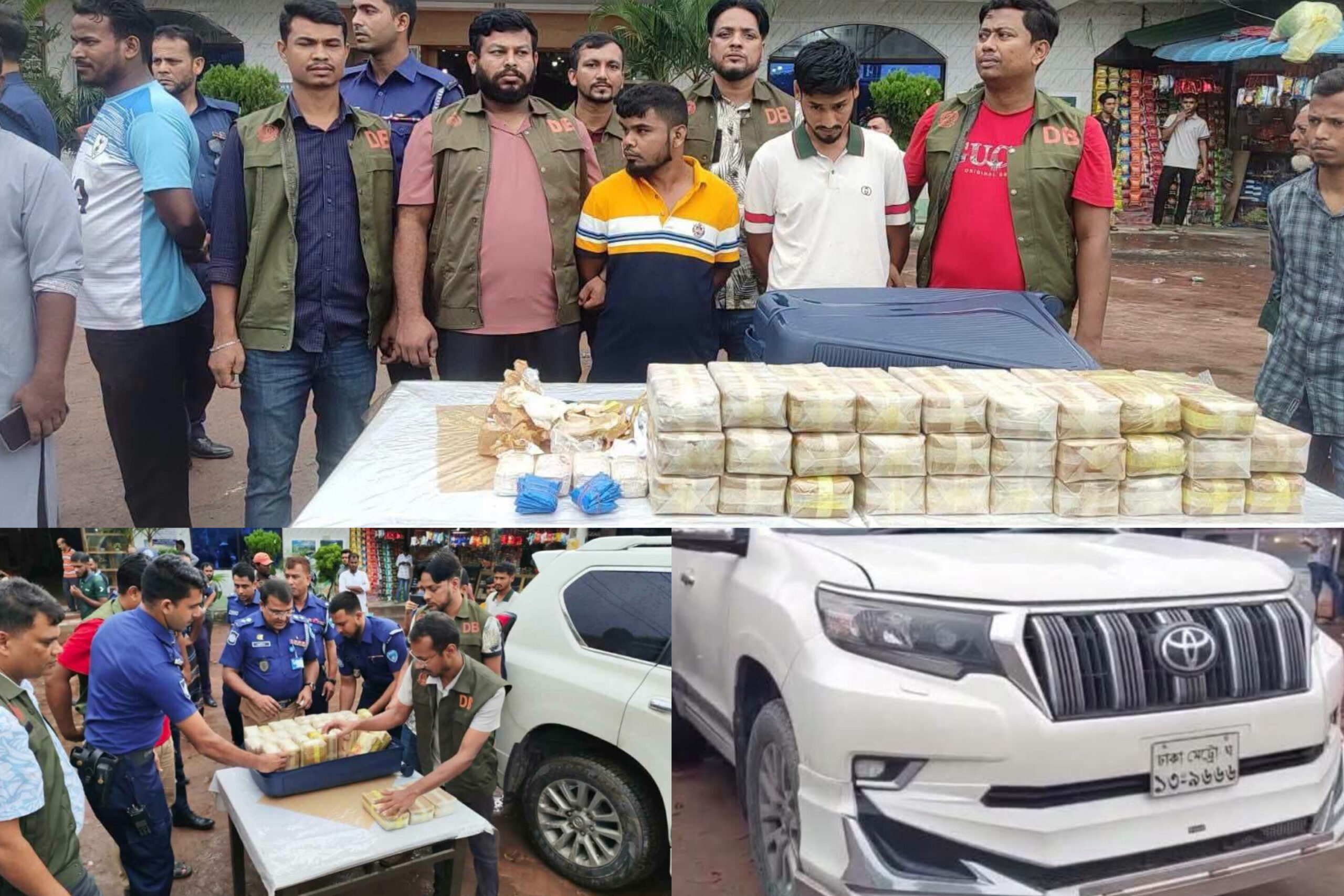 কুমিল্লায় ১ কোটি ৮০ লাখ টাকার প্রাডো গাড়িতে ৩ লাখ ইয়াবা জব্দ, আটক ২